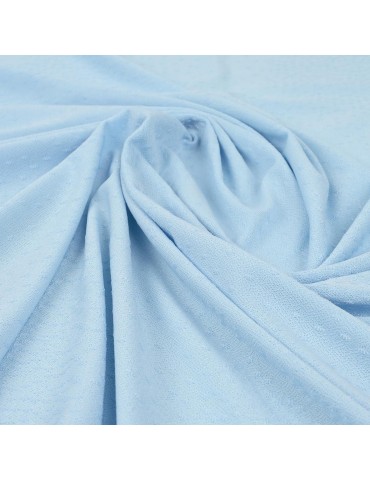 Tissu jersey plumetis bleu ciel