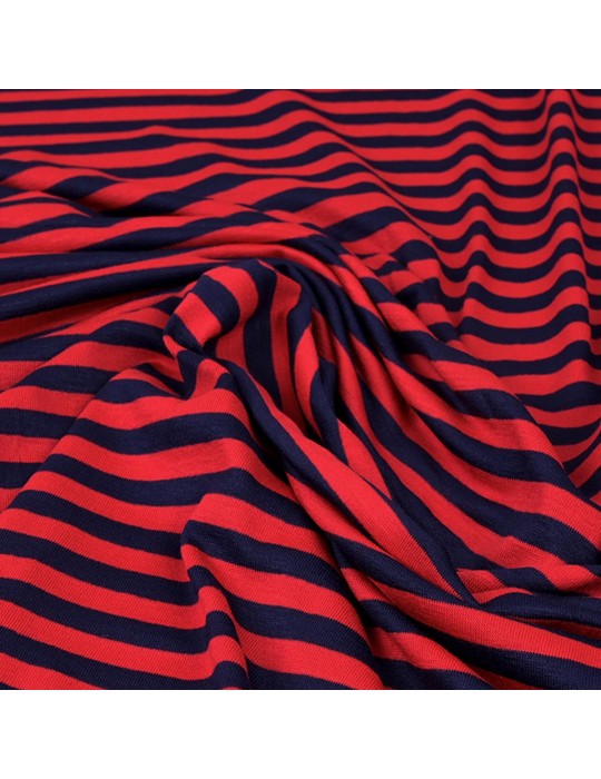 Tissu jersey rayure bleu/rouge