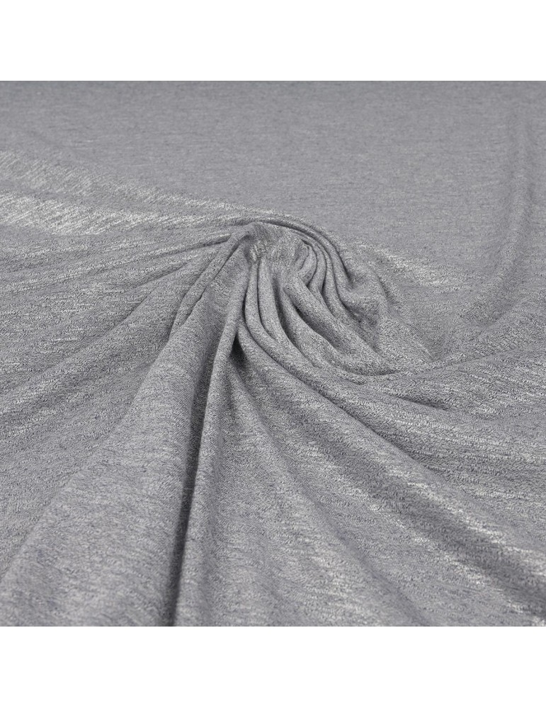 Tissu jersey chiné foil perle