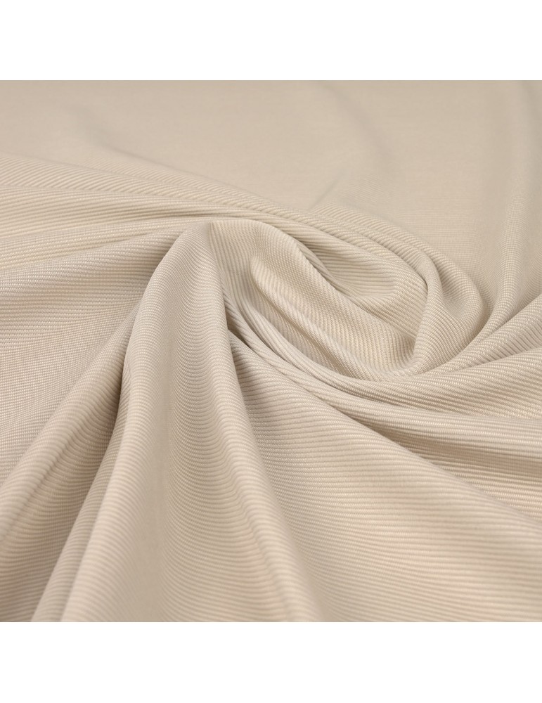 Tissu jersey côtelé beige