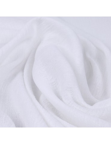 Tissu voile plissé uni blanc