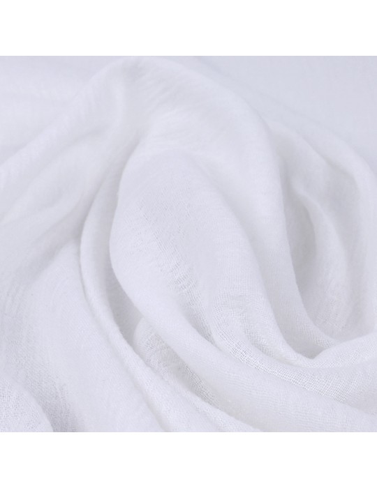 Tissu voile plissé uni blanc