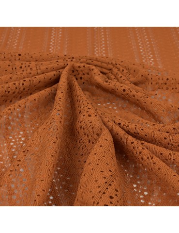 Tissu dentelle rouille