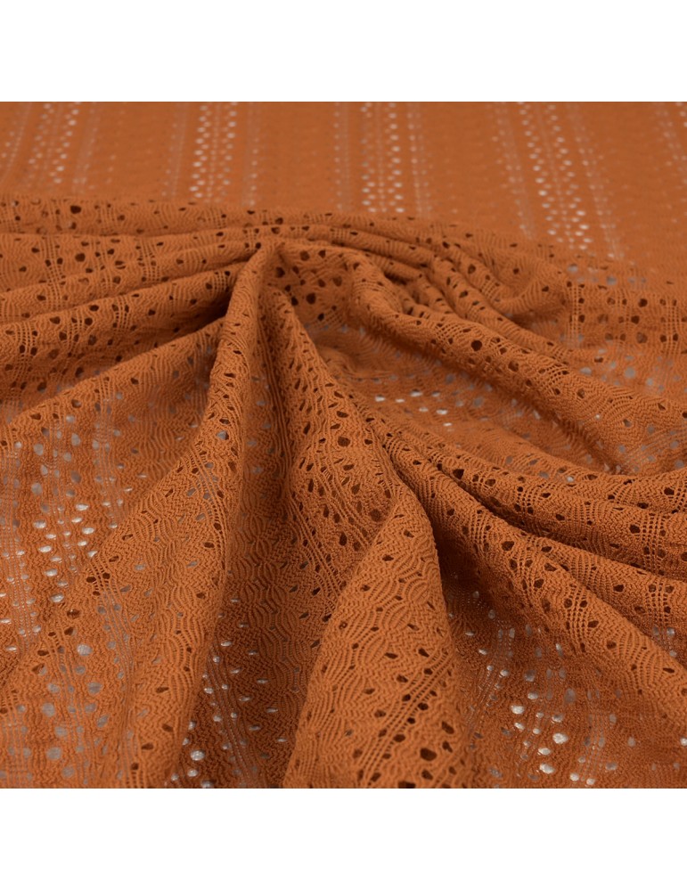 Tissu dentelle rouille