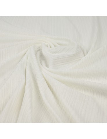 Tissu jersey côtelé écru/argenté