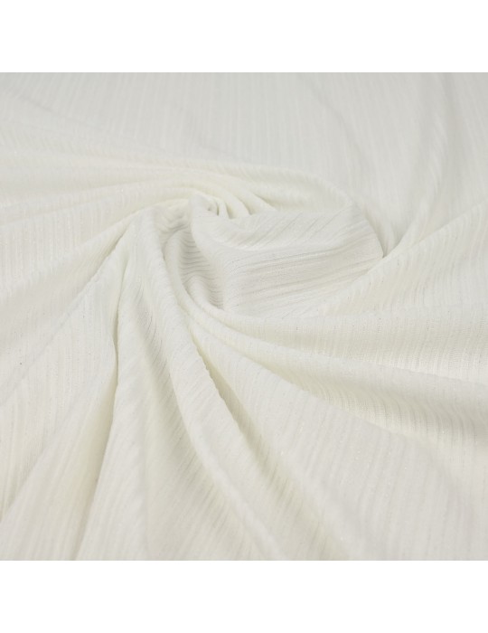 Tissu jersey côtelé écru/argenté