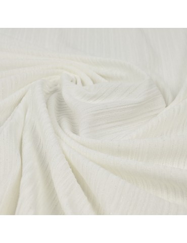 Tissu jersey côtelé écru/argenté