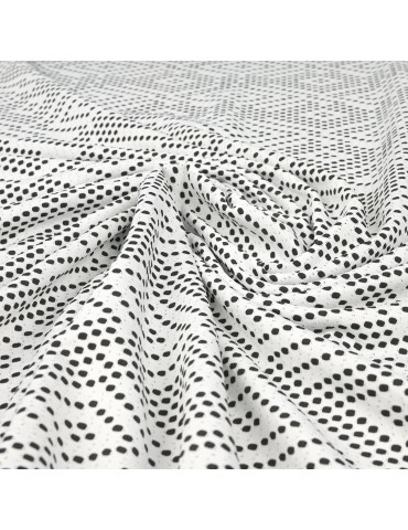 Tissu jersey blanc/noir