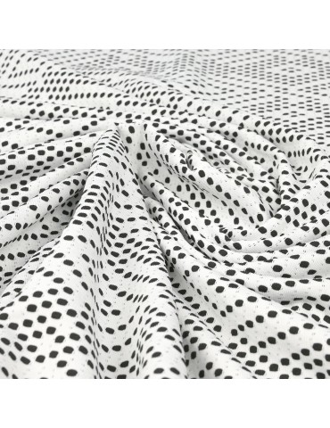 Tissu jersey blanc/noir