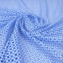 Tissu dentelle losange bleu/blanc