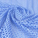 Tissu dentelle losange bleu/blanc