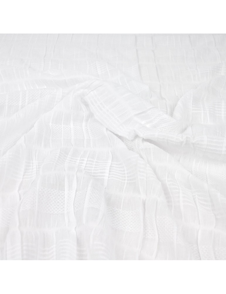 Tissu gaufré brodé blanc Tissu gaufré brodé blanc