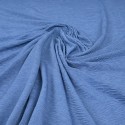 Tissu jersey plissé bleu indigo