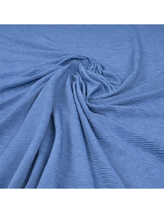 Tissu jersey plissé bleu indigo