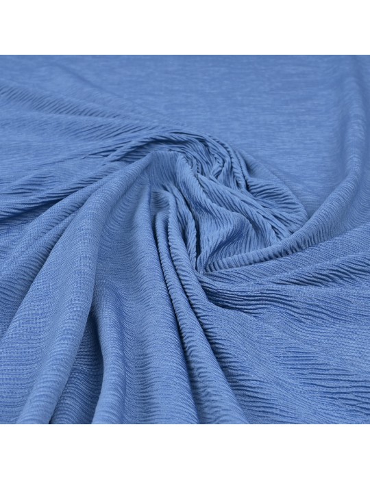 Tissu jersey plissé bleu indigo