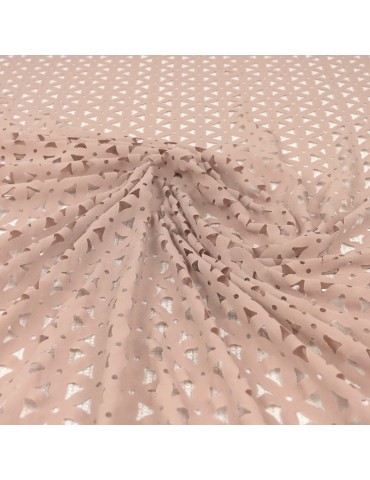 Tissu dévoré polyester beige