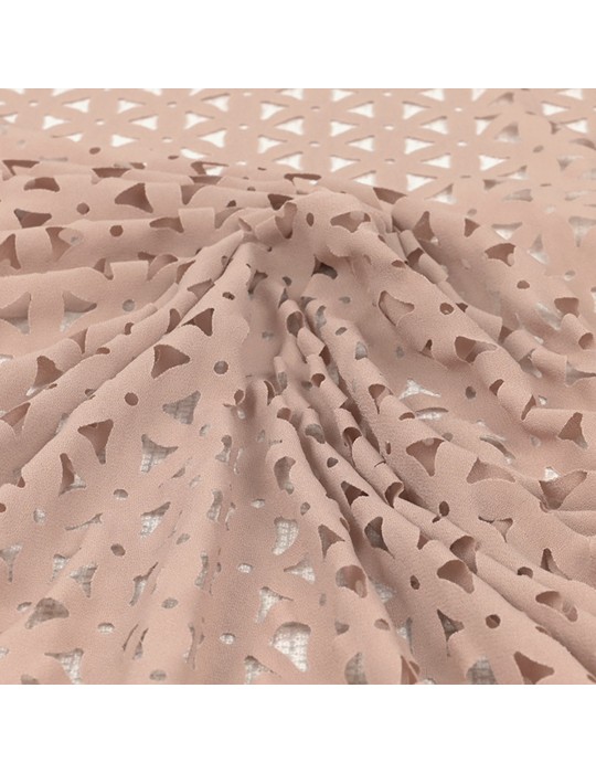 Tissu dévoré polyester beige