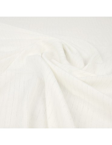 Tissu voile argenté/blanc