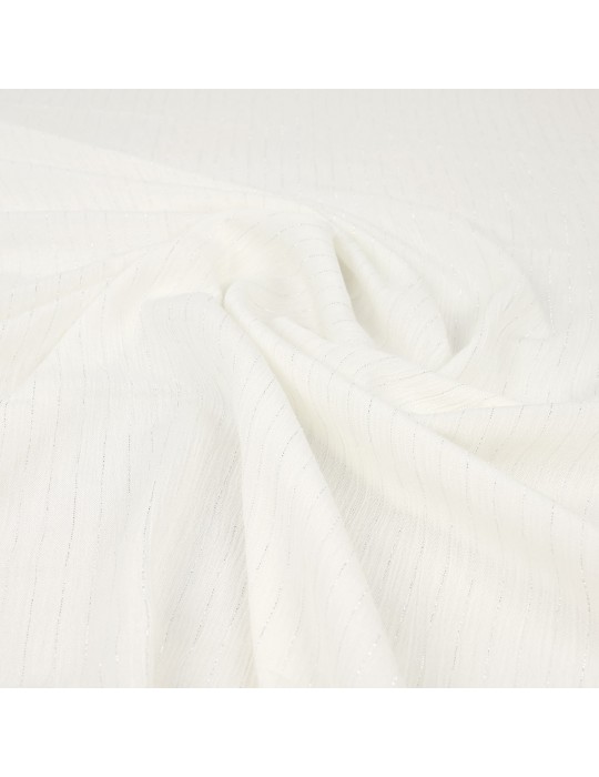 Tissu voile argenté/blanc