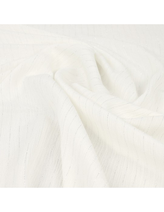 Tissu voile argenté/blanc