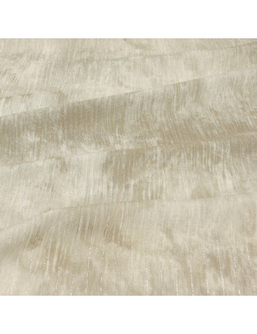 Tissu voile argenté/beige