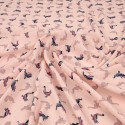 Tissu polyester imprimé paon rose Tissu polyester imprimé paon rose