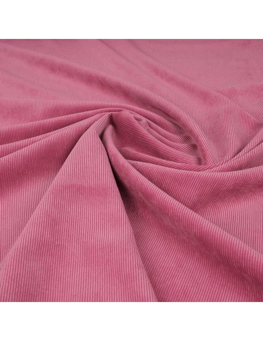 Tissu velours côtelé milleraies rose