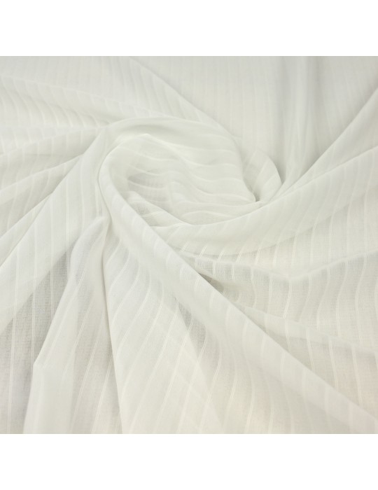 Tissu mousseline stripe blanc