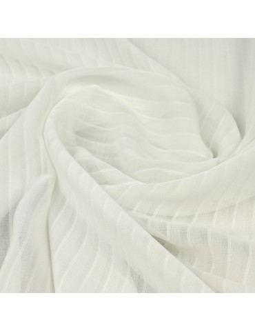 Tissu mousseline stripe blanc