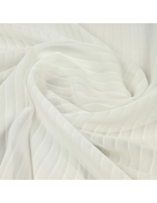 Tissu mousseline stripe blanc
