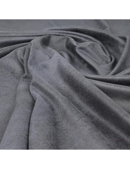 Tissu suédine gris charbon