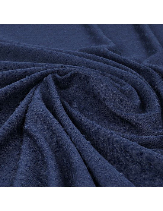 Tissu jersey plumetis bleu navy