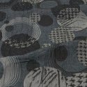 Tissu polyester imprimé noir/gris