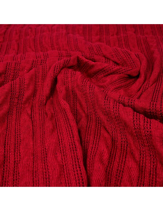 Coupon tissu jersey torsades rouge 200 x 165 cm