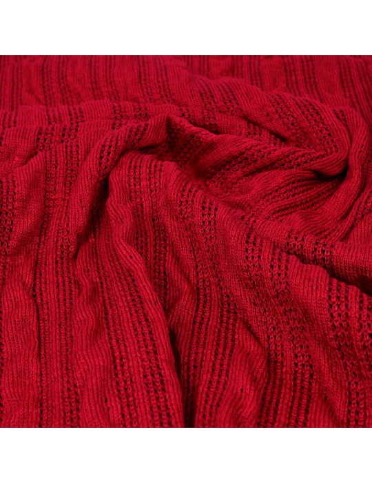 Coupon tissu jersey torsades rouge 200 x 165 cm