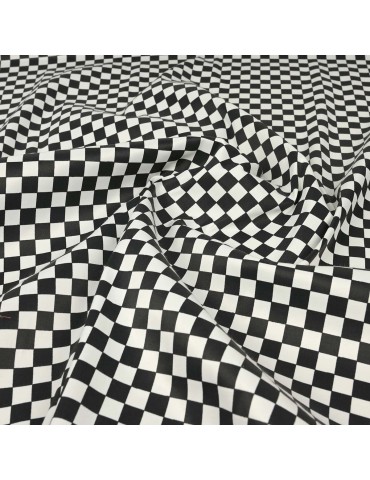 Toile imprimée damier noir/blanc