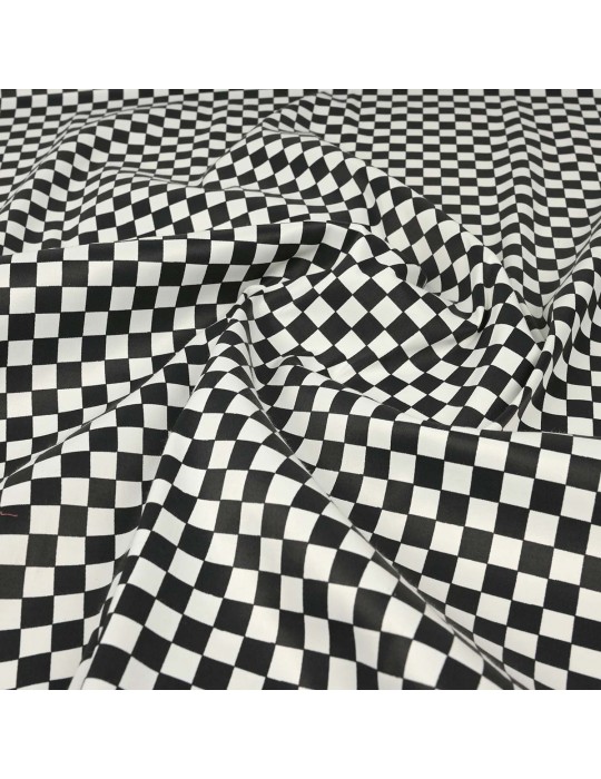Toile imprimée damier noir/blanc