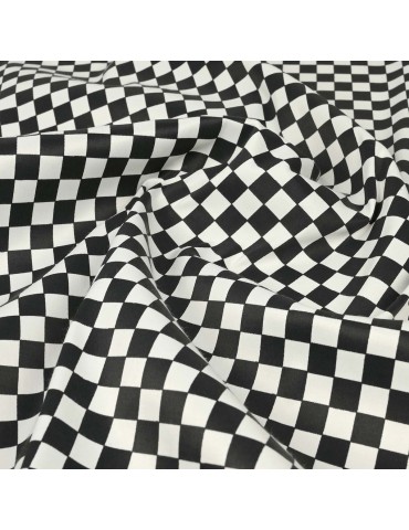 Toile imprimée damier noir/blanc