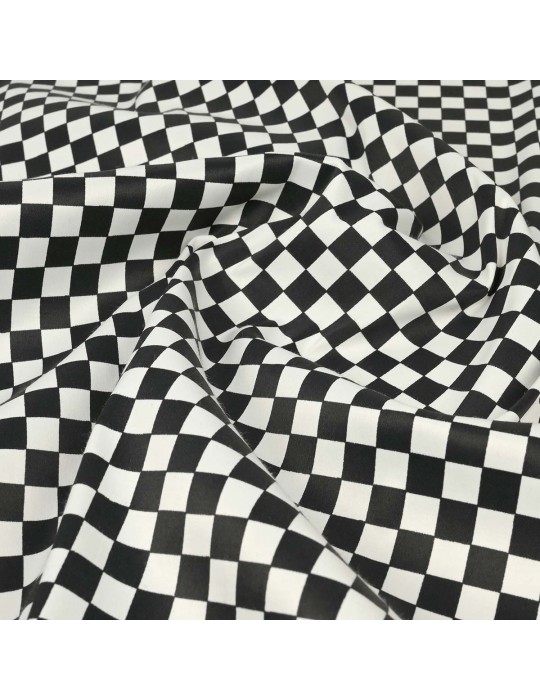 Toile imprimée damier noir/blanc