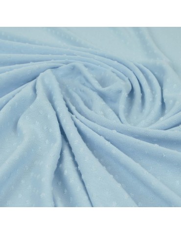 Tissu jersey plumetis bleu ciel
