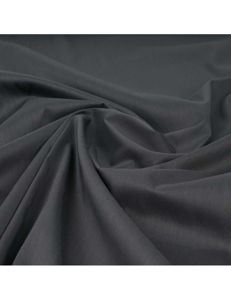 Tissu popeline coton/élasthanne noir Tissu popeline coton/élasthanne noir
