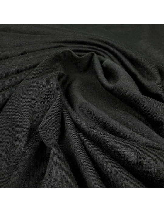 Tissu jersey uni transparent noir