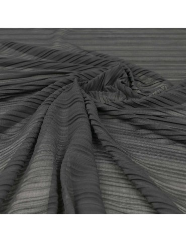 Tissu plissé uni noir