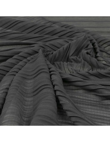 Tissu plissé uni noir