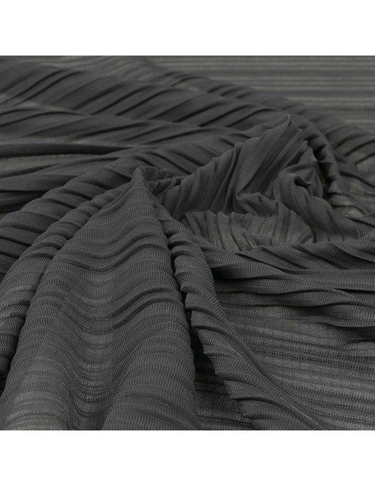 Tissu plissé uni noir