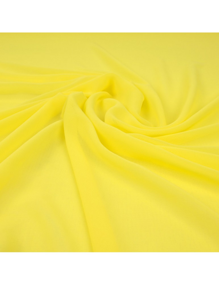 Tissu mousseline jaune citron