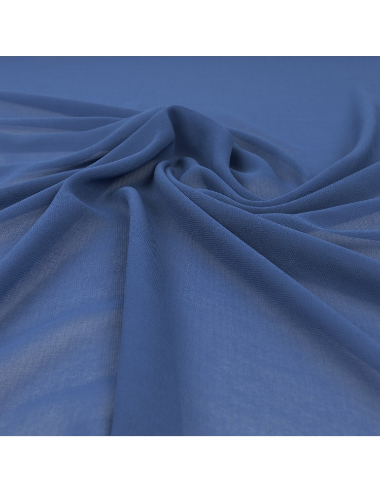 Tissu mousseline bleu indigo