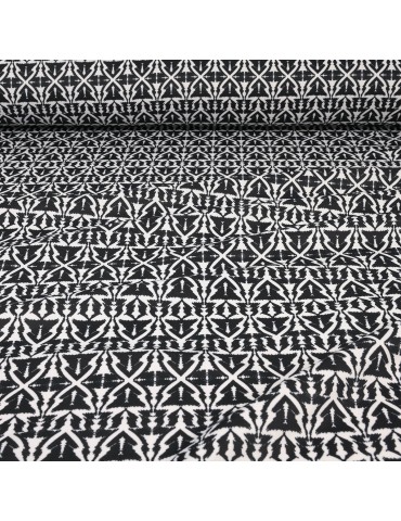 Tissu jersey imprimé noir/blanc