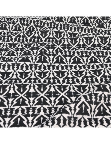 Tissu jersey imprimé noir/blanc