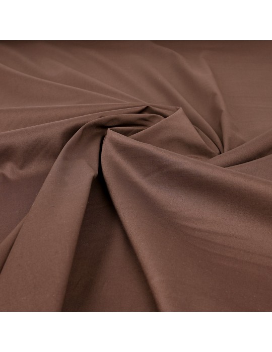 Tissu popeline uni cacao